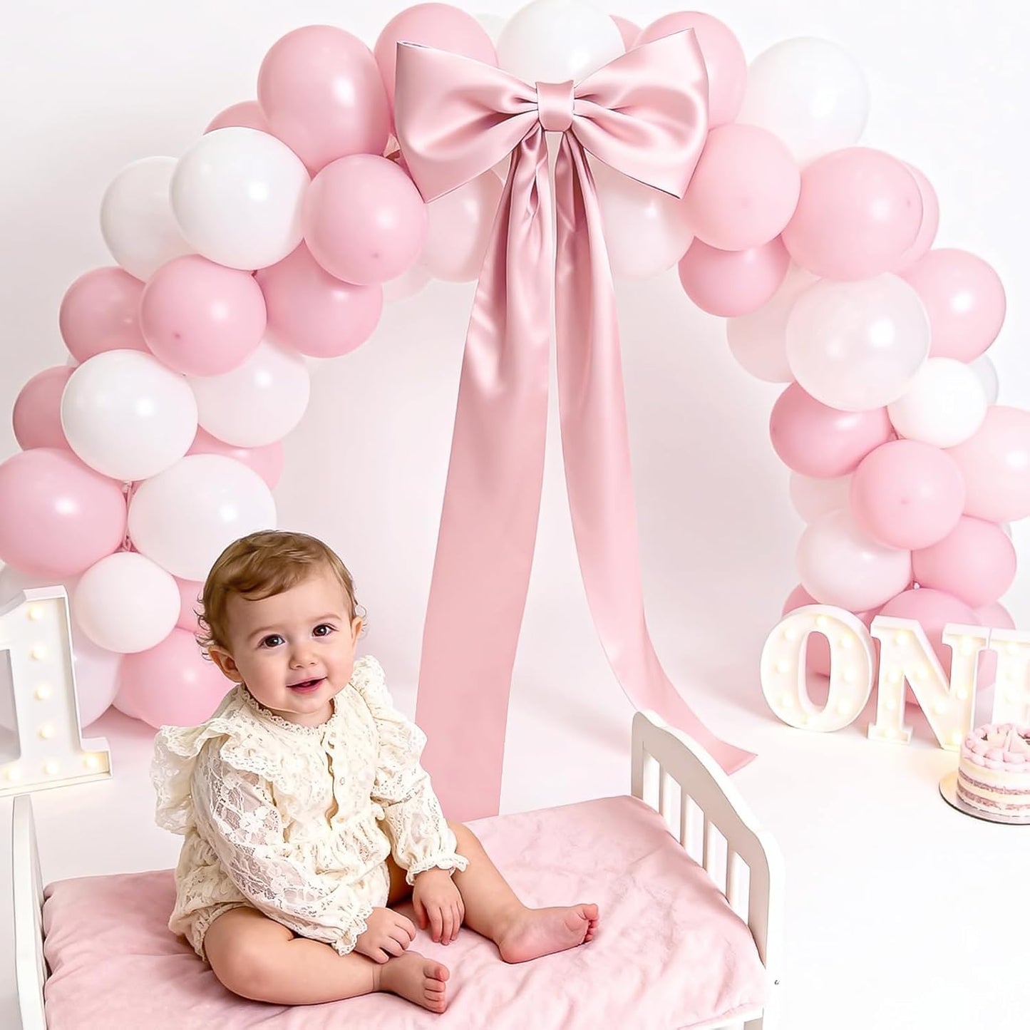 Skiennix Extra Long Satin Pink Bow - Elegant Wall Decor for Coquette Rooms | 70x20 Inch for Events & Celebrations