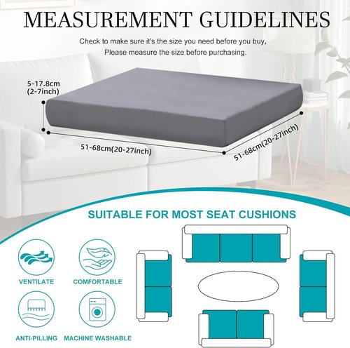 BIETYONE 12-Piece Stretch Patio Cushion Covers - Washable Outdoor Couch Slipcovers | Grey