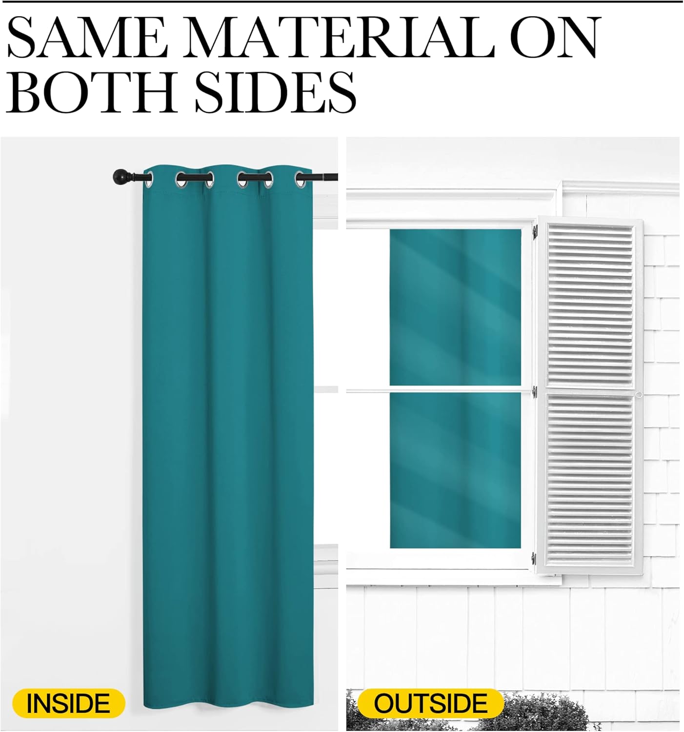 NICETOWN Blackout Curtains - Thermal Insulated Room Darkening Panels | 54 Inch Length, Peacock Teal, 2 Pieces