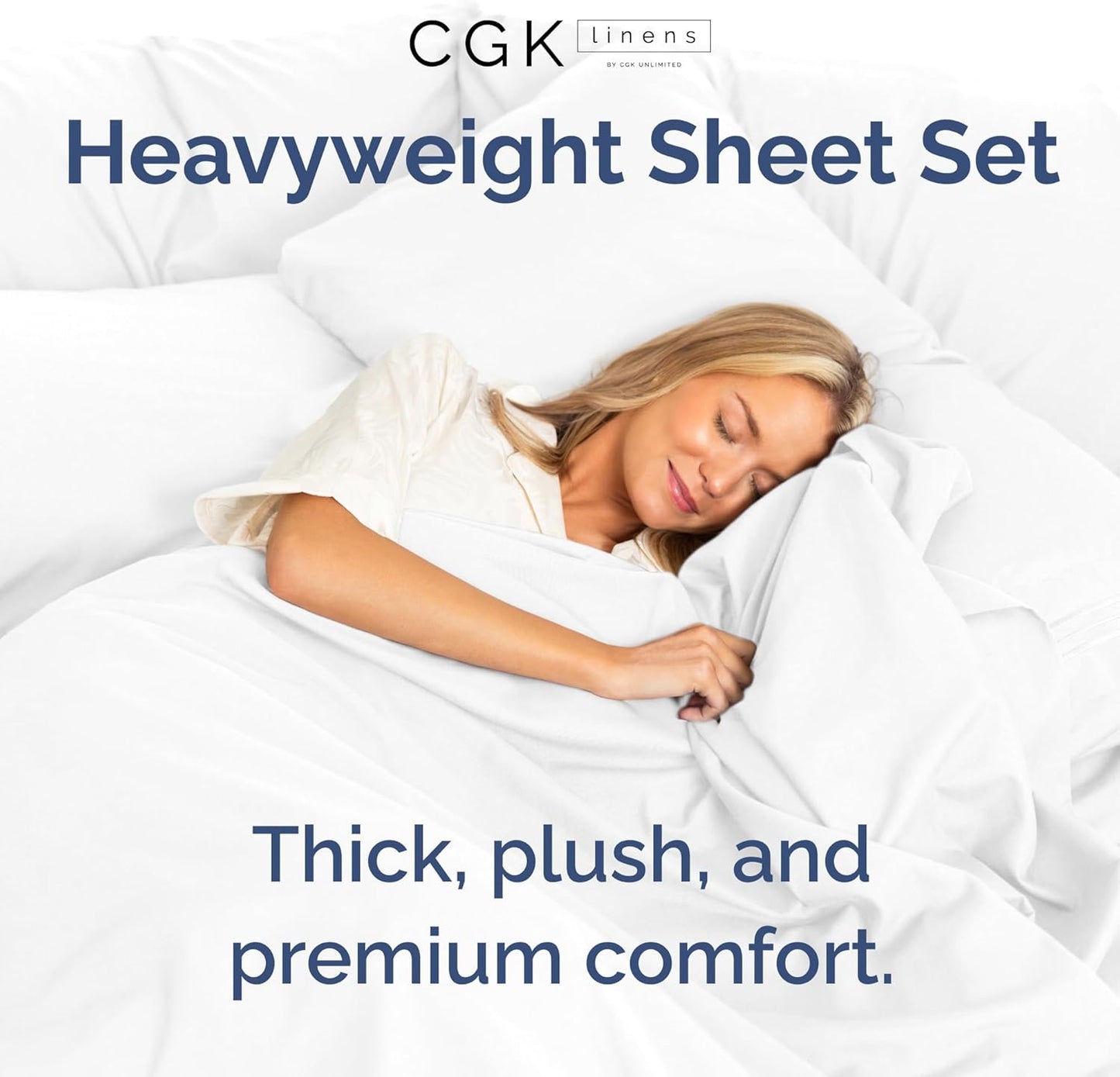 Skiennix Extra Thick Twin Size 3-Piece Sheet Set | Luxury Hotel Quality, Ultra-Soft & Wrinkle-Free - White