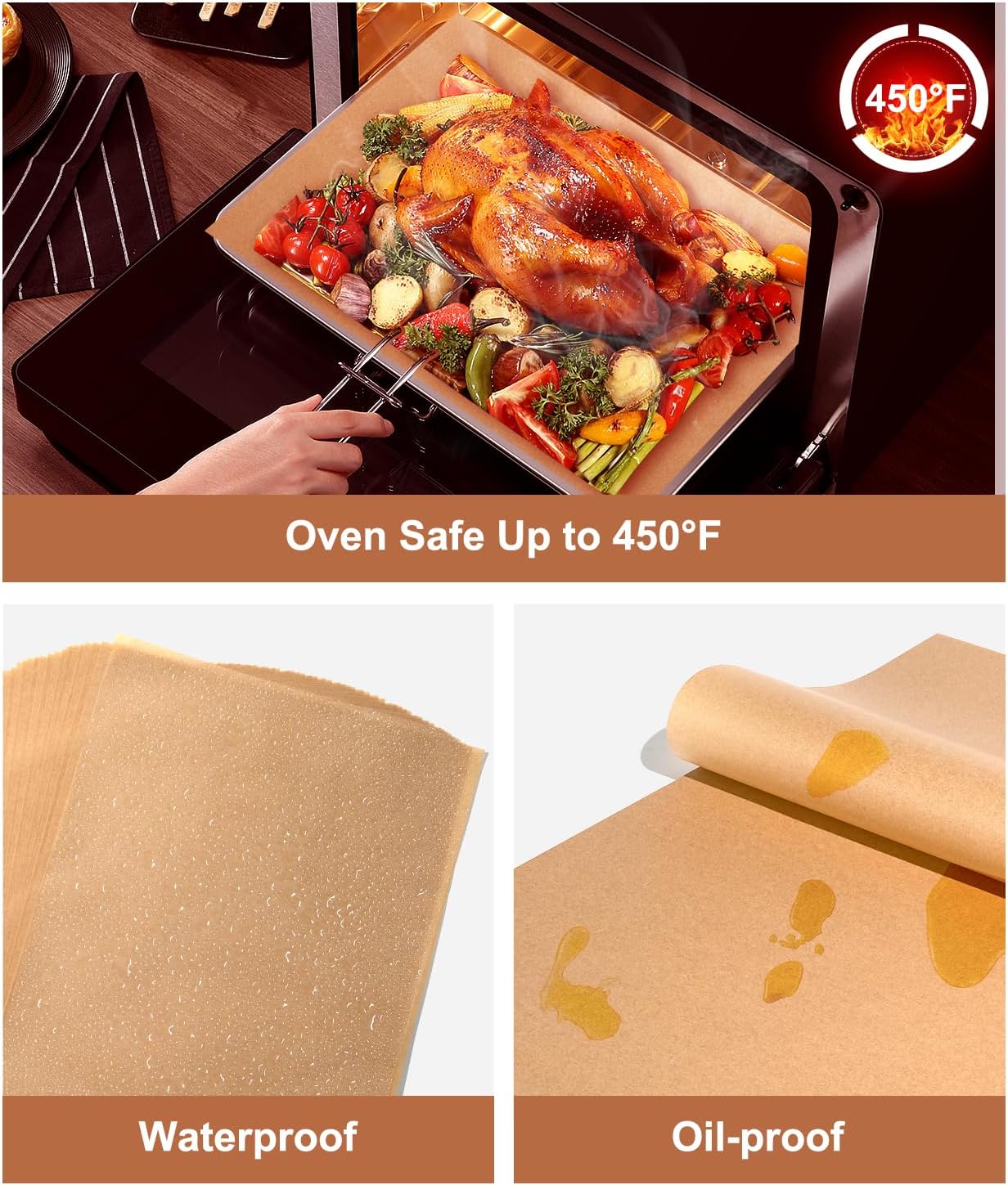 Unbleached Parchment Paper Baking Sheets by [Brand Name] - 9x13IN Non-Stick Precut Sheets | 70 Count for Baking, Grilling & Air Frying