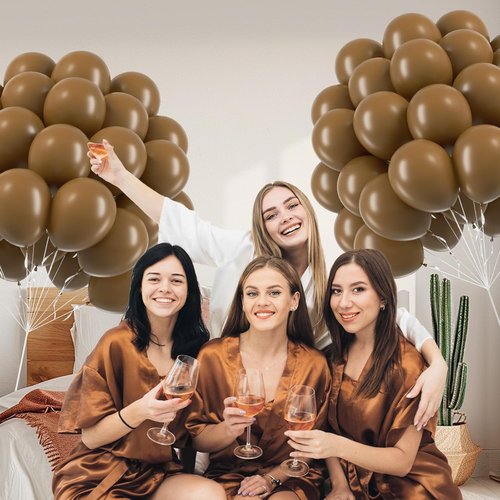 Brown Latex Balloons - 12 Inch | 50 Pack for Birthday, Baby Shower, Wedding & Party Decorations