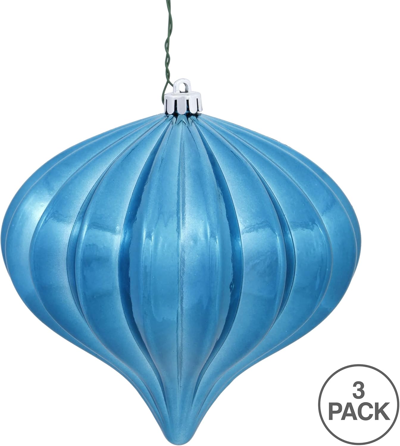 Burnished Orange Matte Onion Christmas Ornaments - UV Treated, Set of 3 by Vickerman