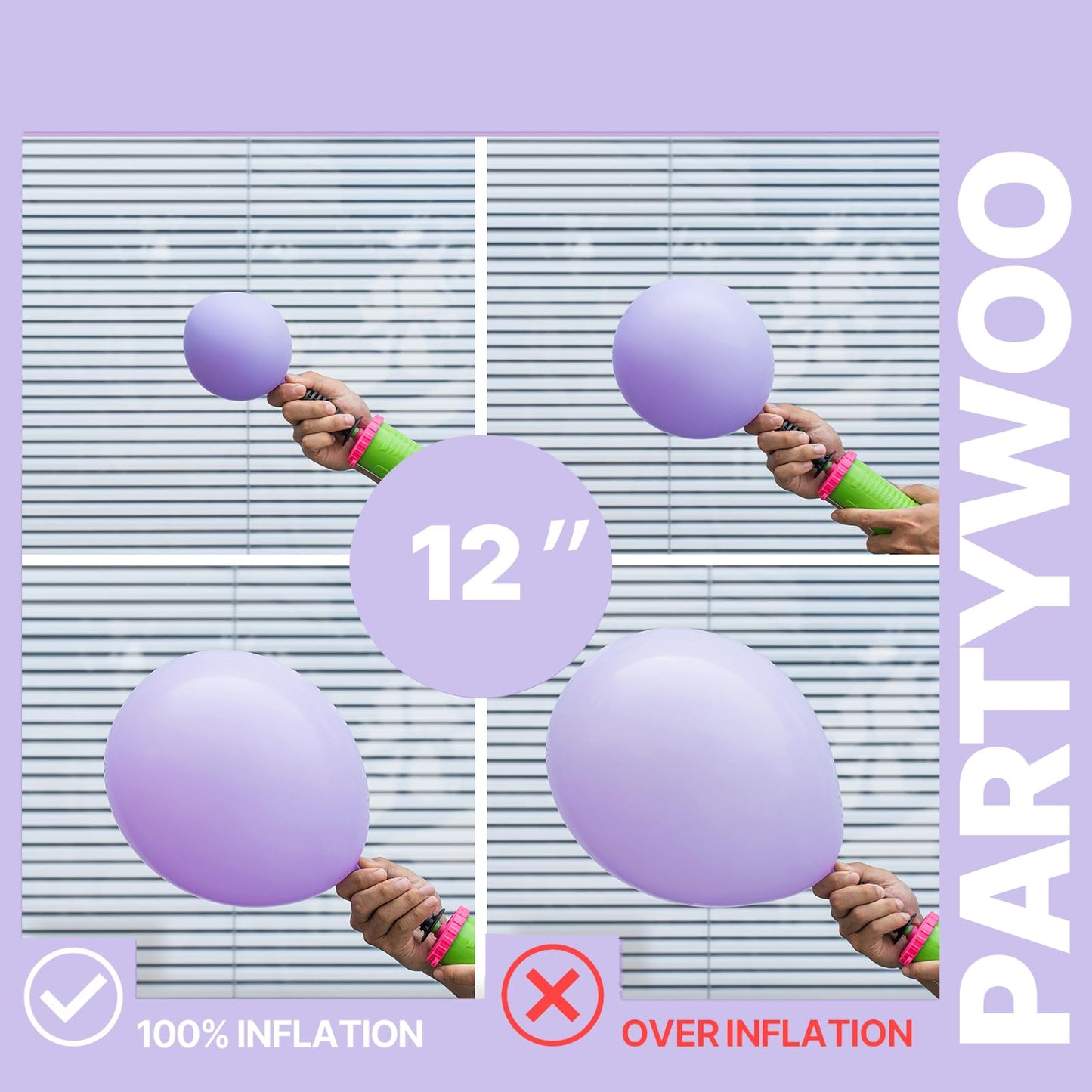 PartyWoo Pink and Purple Balloons 66pcs 12 Inch Baby Pastel Light Metallic Pink Light Purple Lavender Lilac Confetti Balloons for Baby Shower Princess Butterfly Birthday Party Decorations