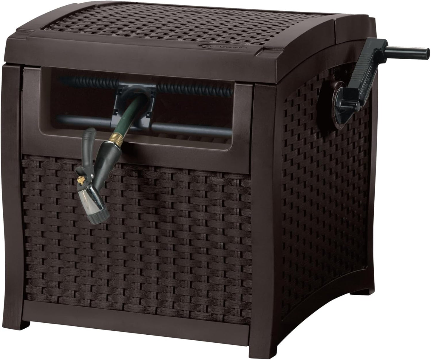 Suncast Hose Reel - Smart Trak Hose Guide & Water-Tight Connection - Durable Resin, 225' Capacity, Brown