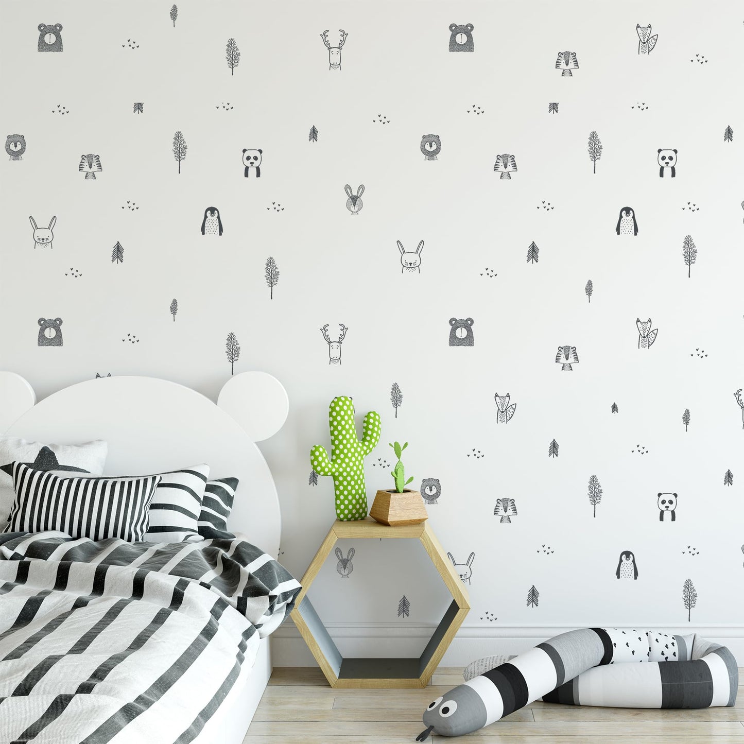 Baby RyRo London Stylish Animal Wall Stickers - Nursery, Toddler, Kids Jungle Wall Stickers with Adorable Safari Animal Designs. Easy to Apply Baby Wall Stickers. Designed by Parents in The UK