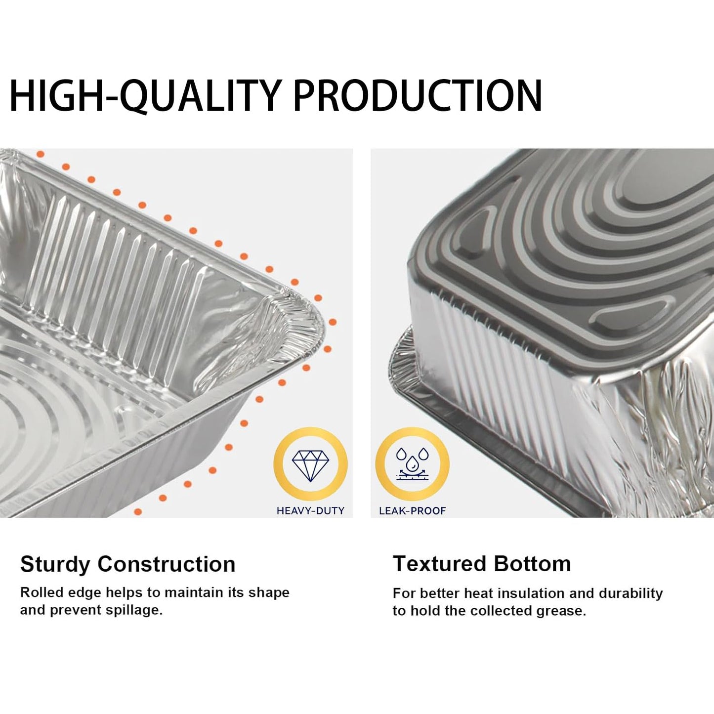 Thickened 9"x13"Aluminum Foil Pans (10 Pack) - Disposable Steam Table Pans for Baking, Cooking, Roasting Food Prep - Deep 2.5" Full Size Hotel Pan, Freezer Oven Safe, Durable to-Go Containers