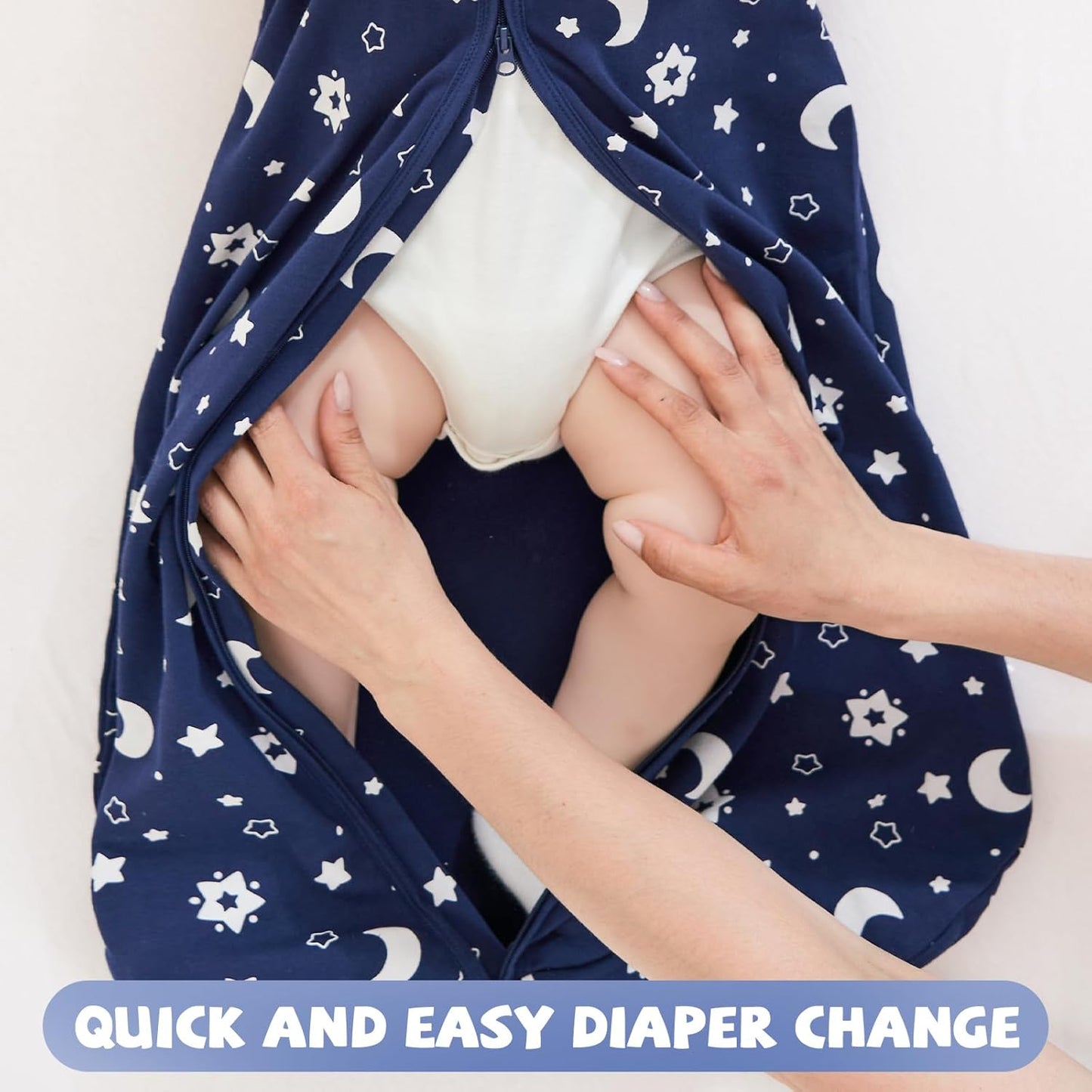 Yoofoss Baby Sleep Sack - 100% Organic Cotton Wearable Blanket | 0-6 Months, 2-Way Zipper, Lightweight
