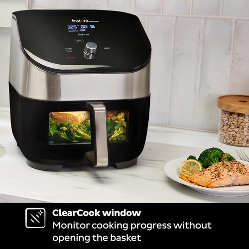 Instant Pot Vortex Plus 6QT Air Fryer - Odor Erase Technology & 6-in-1 Functions | 100+ Recipes, Black