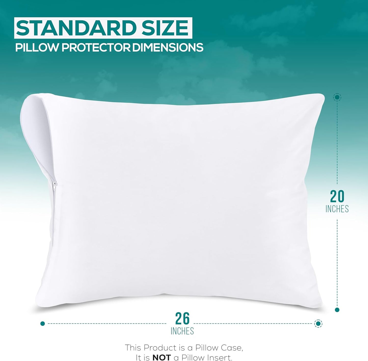 Utopia Bedding Pillow Protectors - Set of 4 Zippered Standard Size, Waterproof & Dust Mite Proof (White)