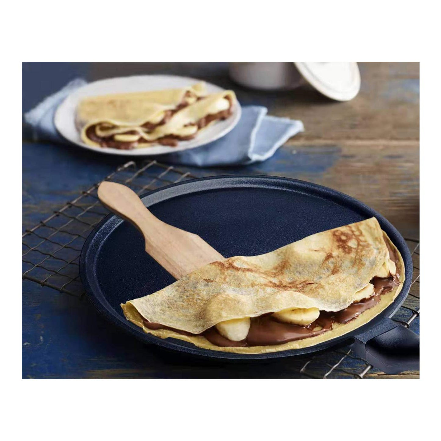 S·KITCHN Crepe Pan Nonstick Dosa Pan for Roti Indian, Non-Stick Pancake Griddle Compatible with Induction Cooktop, Comal for Tortillas - 11IN
