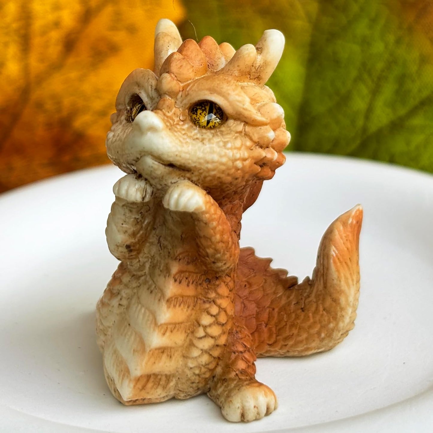 Skiennix Cute Mini Baby Dragon Figurines Set - Adorable Cake Toppers & Fairy Garden Decor | Resin Ornaments