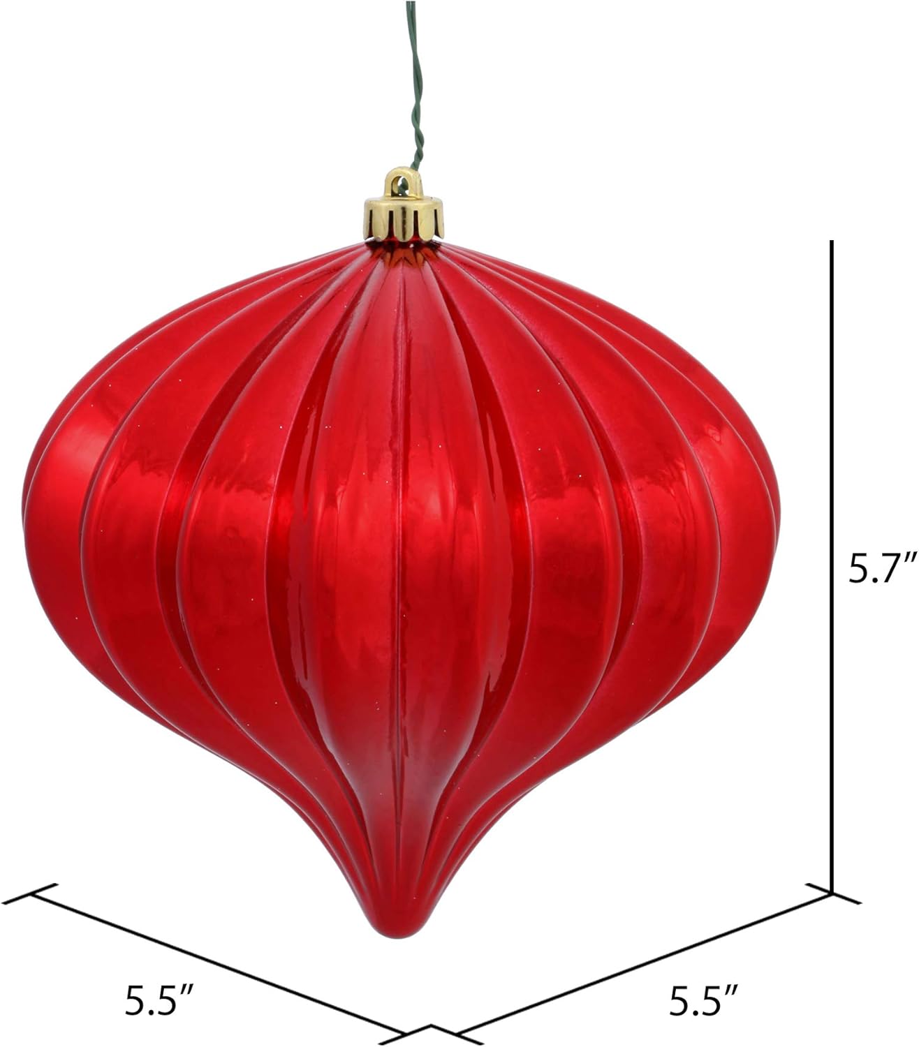 Burnished Orange Matte Onion Christmas Ornaments - UV Treated, Set of 3 by Vickerman