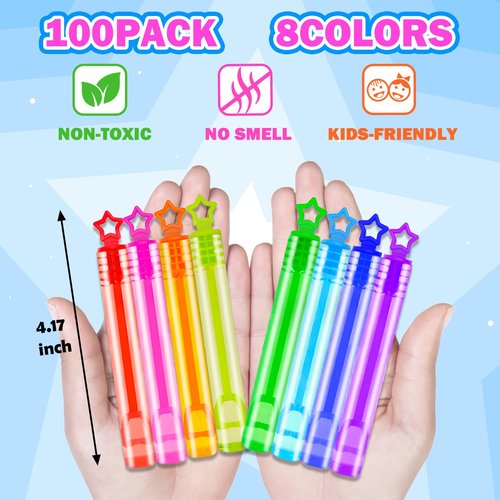Bulk Mini Bubbles Party Favors for Kids 100-300 Pack, Small Graduation Birthday Pinata Goodie Bag Fillers Non Candy Treats for Toddlers, 4 of July Essentials Toys Prizes Rewards for Boys Girls