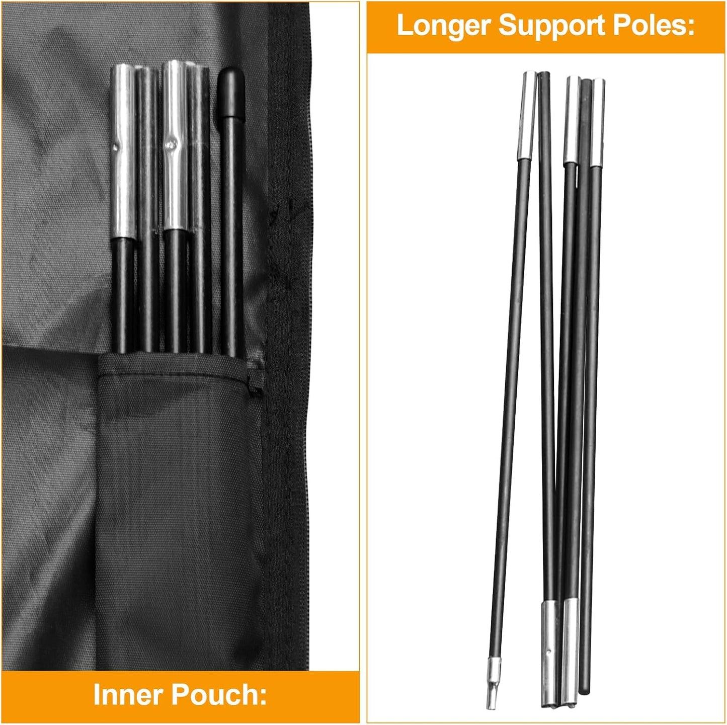 Kipiea Patio Umbrella Cover - Heavy Duty 600D for 9'-13' Cantilever Umbrellas | Includes Support Pole & Zipper