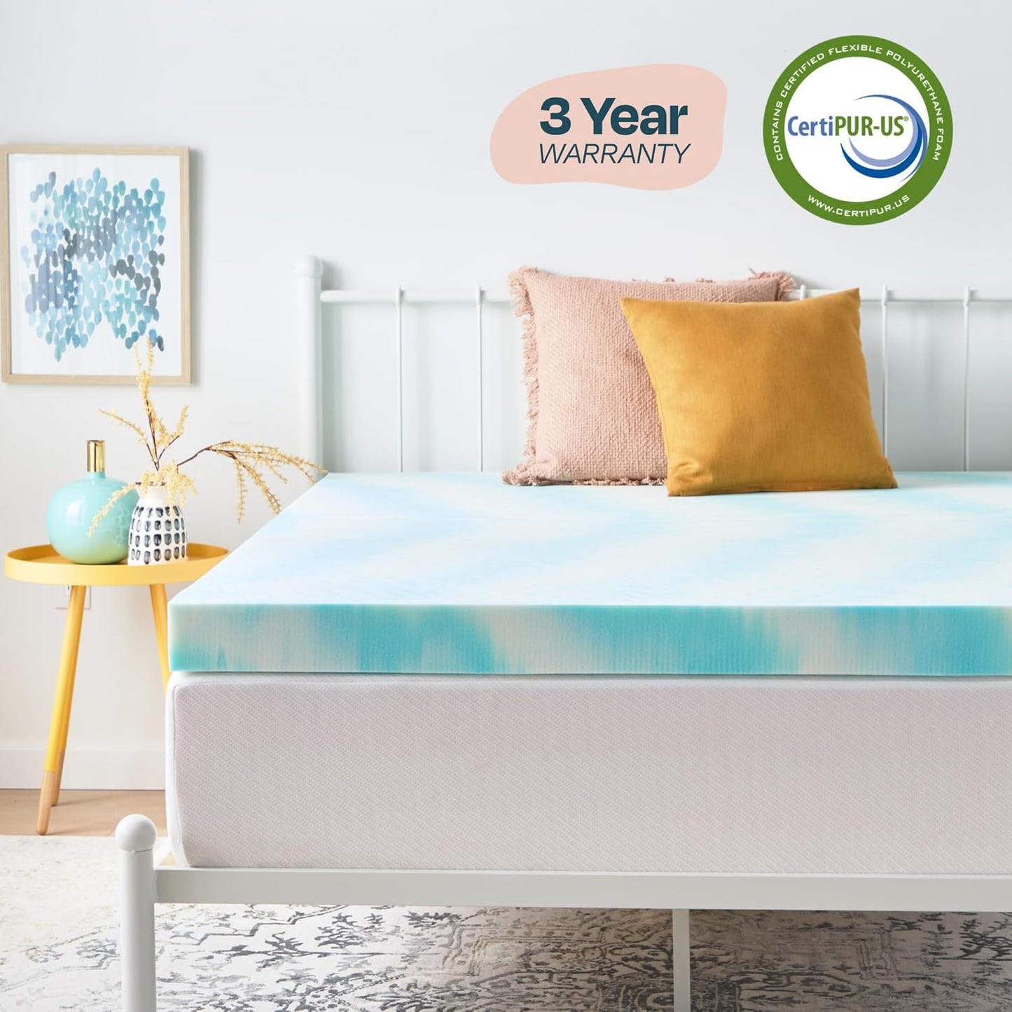 Linenspa 4 Inch King Size Gel Memory Foam Mattress Topper - Cooling & Pressure Relieving Design