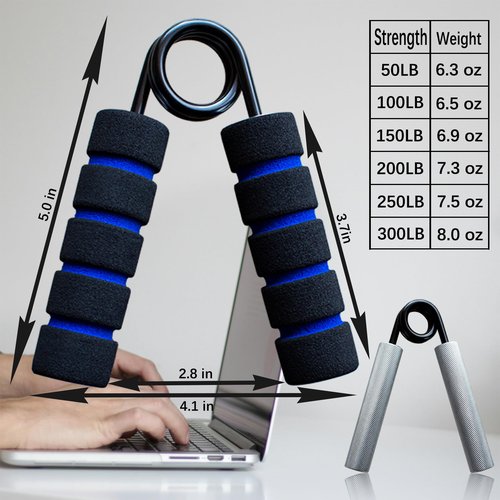 Grip Strength Trainer3-Pack,100LB-200LB, Metal Non-Slip Grip,Heavy Duty Grip Strengthener,Wrist Forearm and Hand Exerciser (Silver-3pcs)