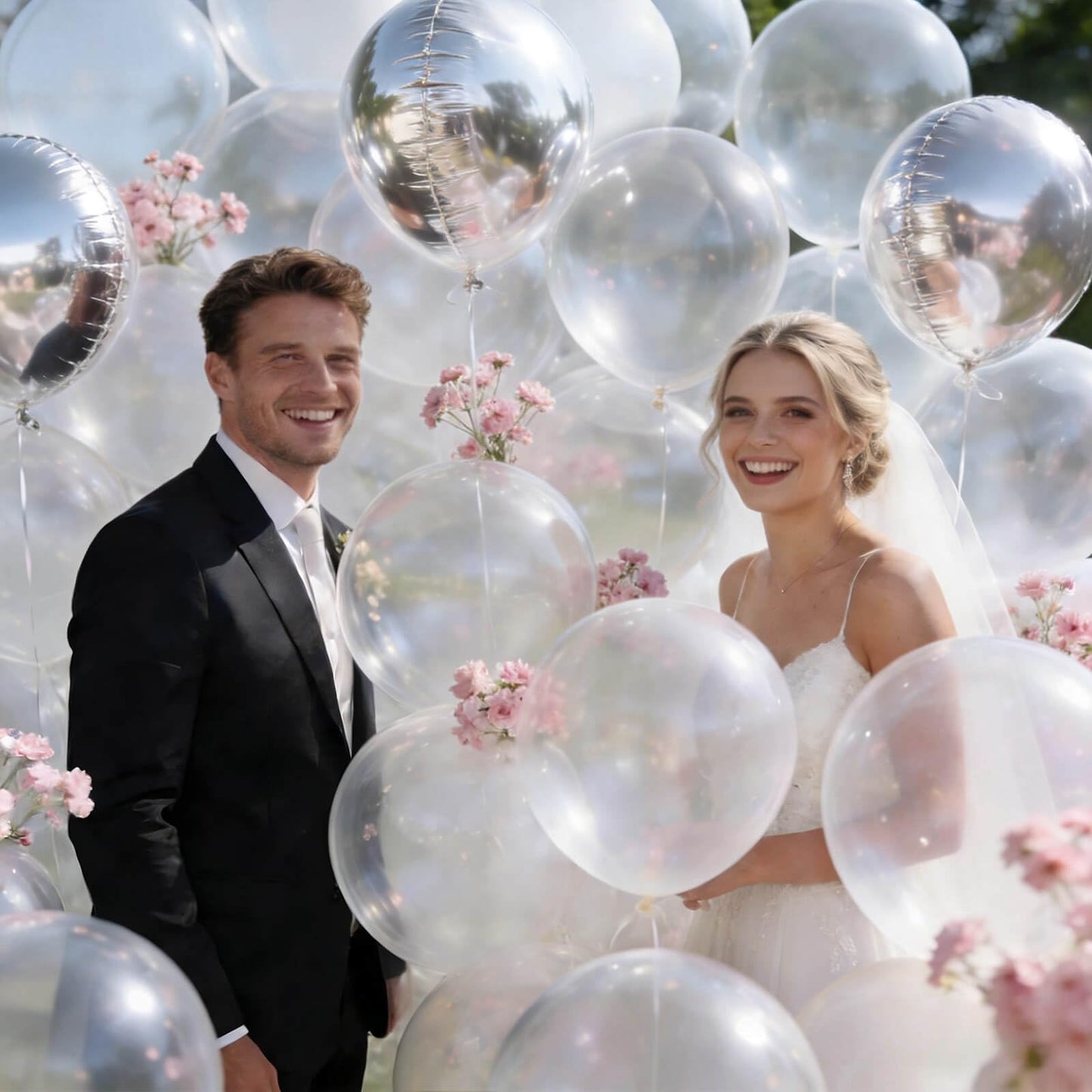 110pcs Clear Balloons, Clear Latex Balloons 12 inch, Transparent Balloon for Birthday Party Baby Shower Wedding(with 2 Ribbons)