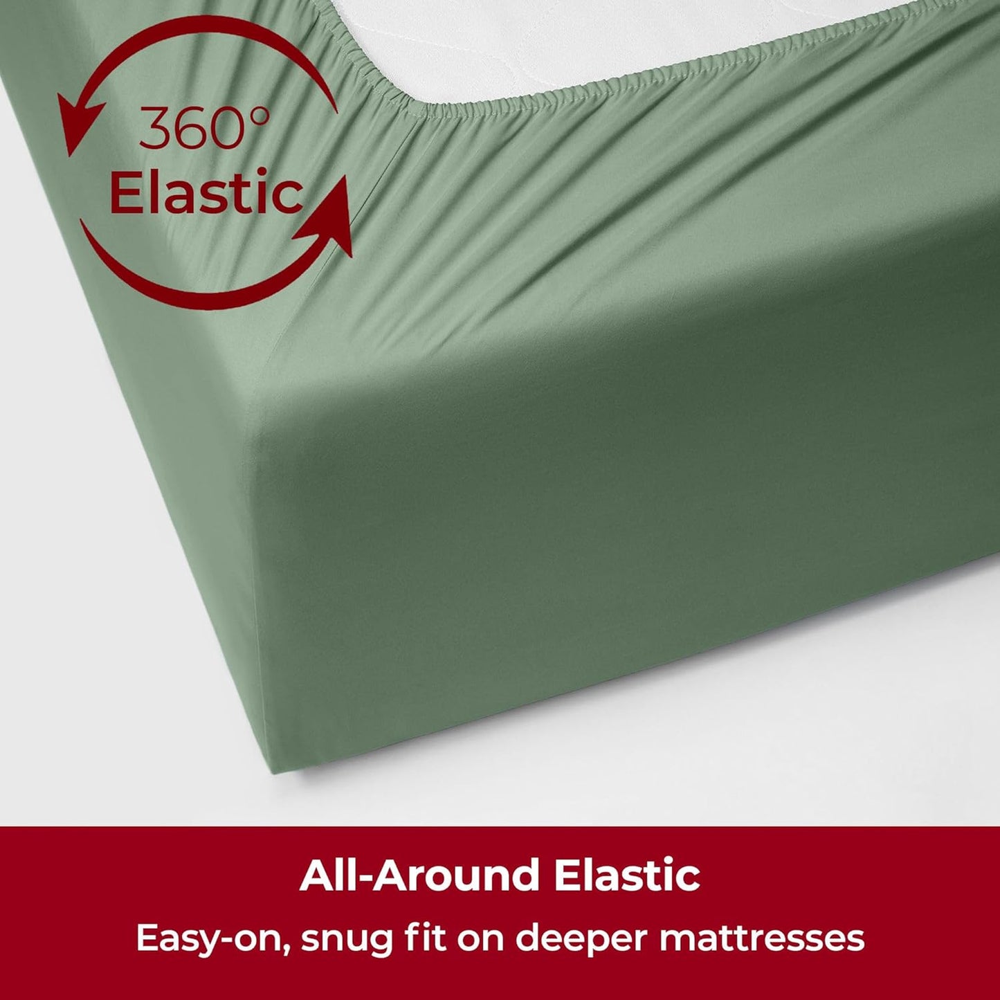 Mellanni Extra Deep Twin XL Sheets - Hotel Luxury Ultra Soft Cooling Bedding - Wrinkle & Stain Resistant (Sage)
