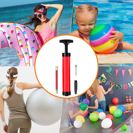 50 Set Ball Pump Kit Portable Hand Air Ball Pump for Sports Balls Inflator with Needle Extension Hose Soccer Pump for Football Basketball Volleyball Water Balloon Christmas Child Shoeboxes, Red