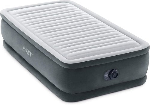 Intex Twin Size Air Mattress - 18in Height, Built-in Pump, Dura-Beam Deluxe Comfort | Portable Inflatable Bed for Travel & Guests