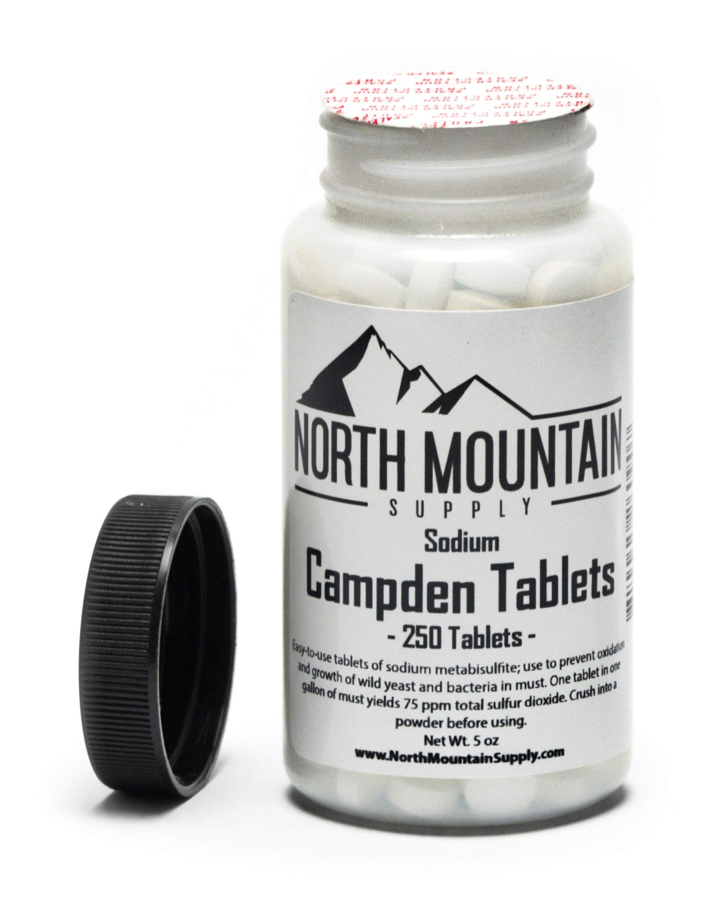 North Mountain Supply Campden Tablets (Sodium Metabisulfite) - 250 Tablets - 5 Ounce Jar