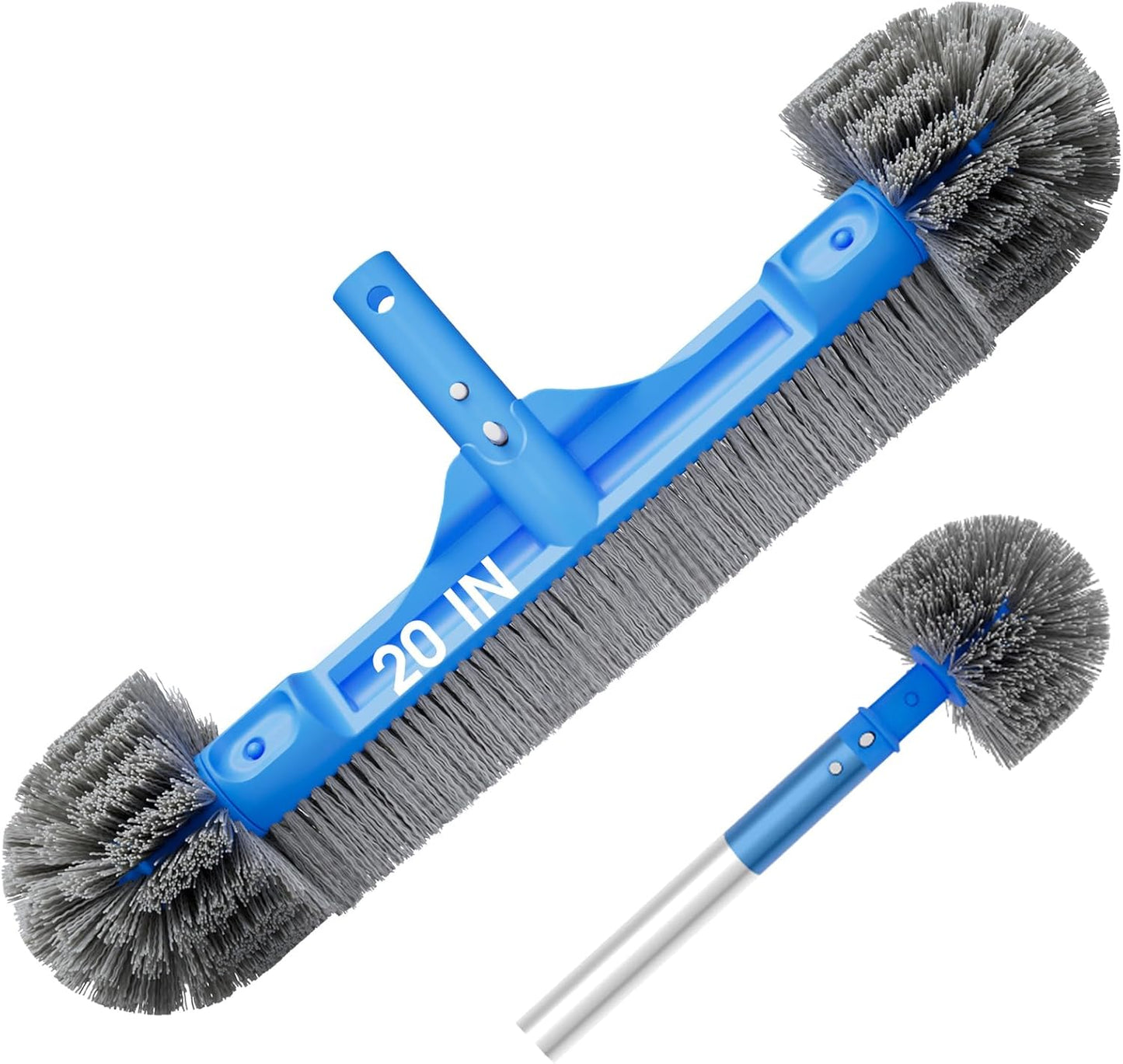 TidyMister Pool Brush - 20'' Detachable Nylon Bristle Scrubber for Above & Inground Pools