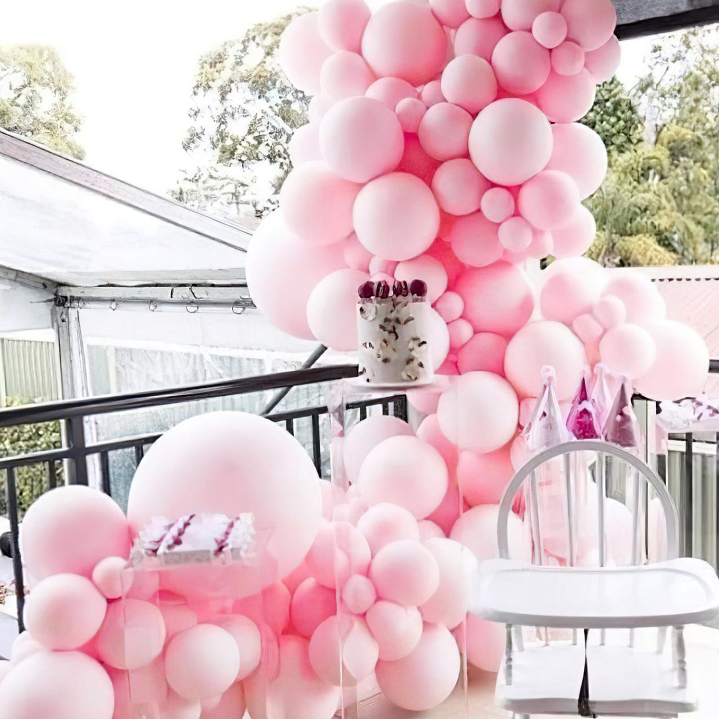 PartyWoo Baby Pink Balloons 100 pcs Different Sizes of 18 12 10 5 Inch Pastel Pale Light Pink Balloons Arch Kit Garland for Baby Shower Gender Reveal Birthday Princess Party Decorations Pink-Q05