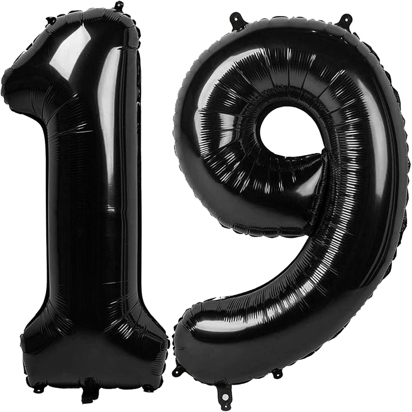 Skiennix 40-Inch Black Number 19 Balloon - Elegant Foil Birthday Decoration for Men & Women