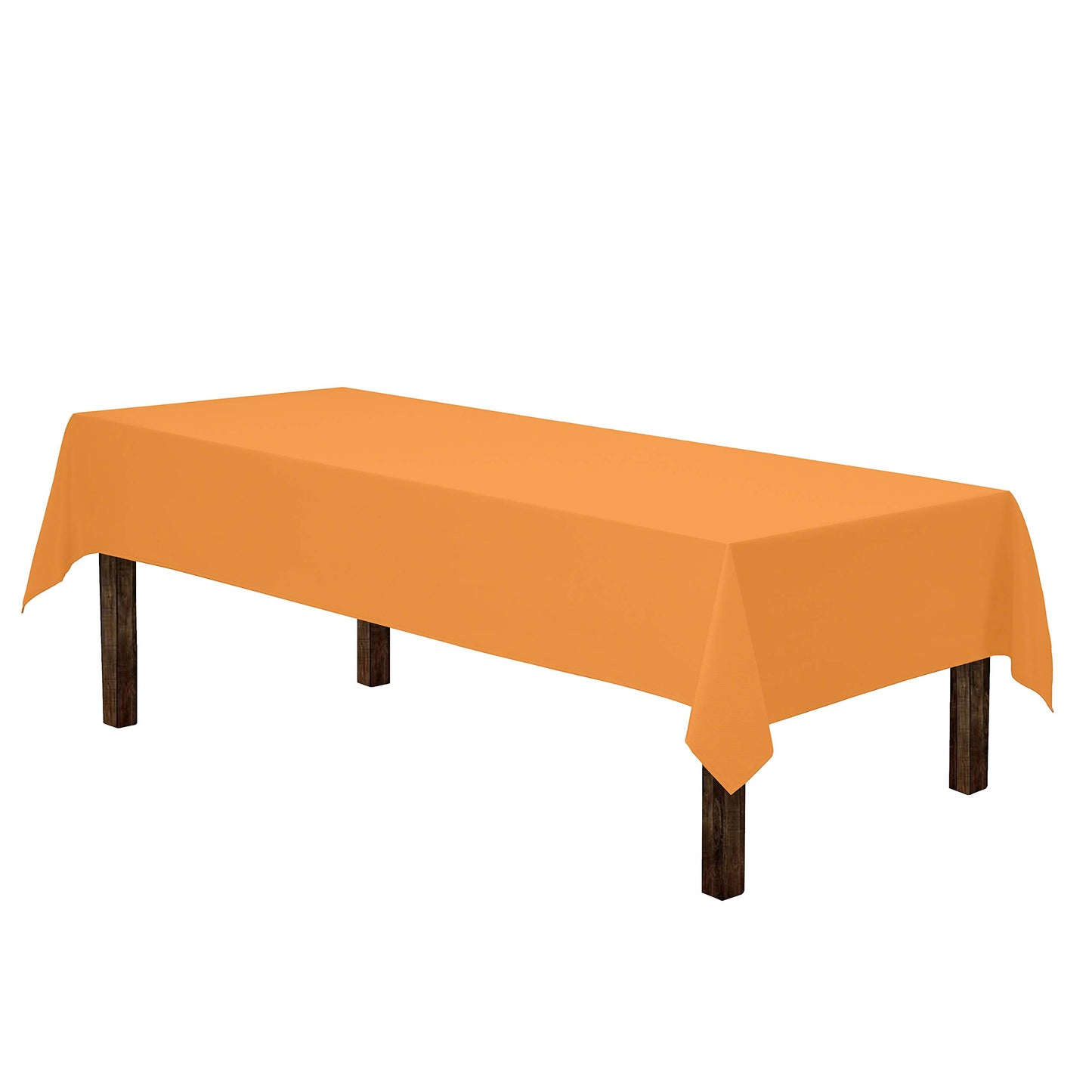 Gee Di Moda Rectangle Tablecloth - 60 x 84 Inch Orange Table Cloth for 5 Foot Rectangle Tables - Heavy Duty Washable Fabric - for Holiday Party, Dinner, Weddings, Baby Shower & Events