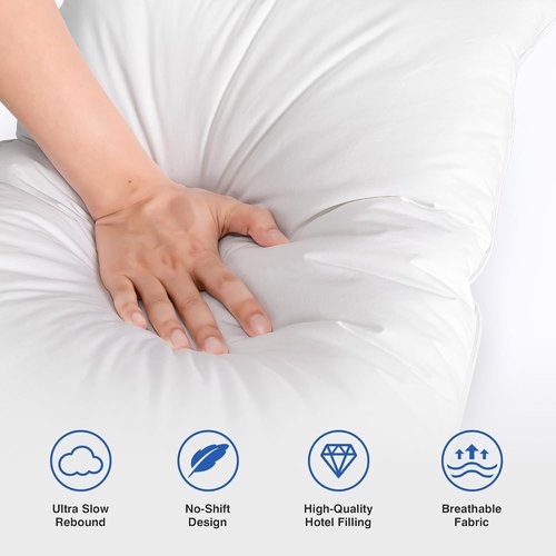 Feather Pillows by [Brand Name] | Queen Size Set of 2 - Soft Goose Down Hotel Bed Pillows with 600 Thread Count Cotton Cover for All Sleepers
