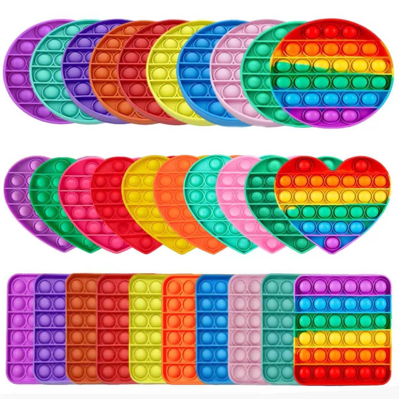 12pcs 5in Random Pop Bubble Fidget Sensory Toys, Pop Toy Bulk for Party Favor, Classroom Student Prizes Easter Basket Goodie Bag Stuffers Christmas Valentine Gift for Kid