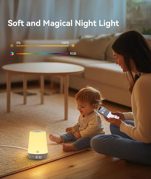 Dreamegg Sound Machine for Babies - White Noise with Night Light & App Control | 34 Soothing Sounds