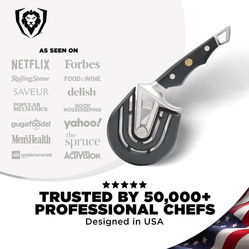 Dalstrong Pizza Cutter Wheel - High-Carbon Heavy-Duty Stainless Steel - G10 Handle - Easy Cleaning Best Pizza Knife Slice - Thumb Guard Protection & Blade Cover - The Orbit Razor Unique Pizza Slicer