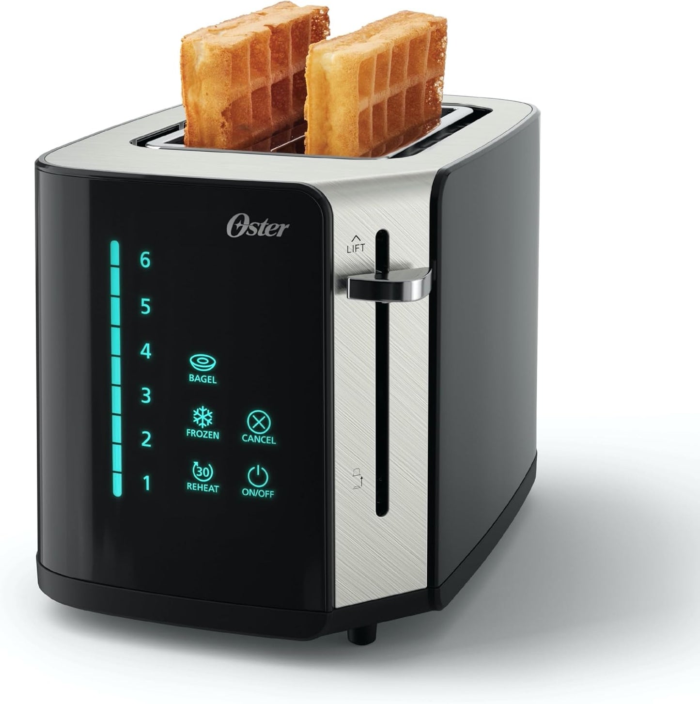 Oster 2-Slice Touchscreen Toaster - Digital Countdown Timer & 6 Shade Settings | Stainless Steel Finish