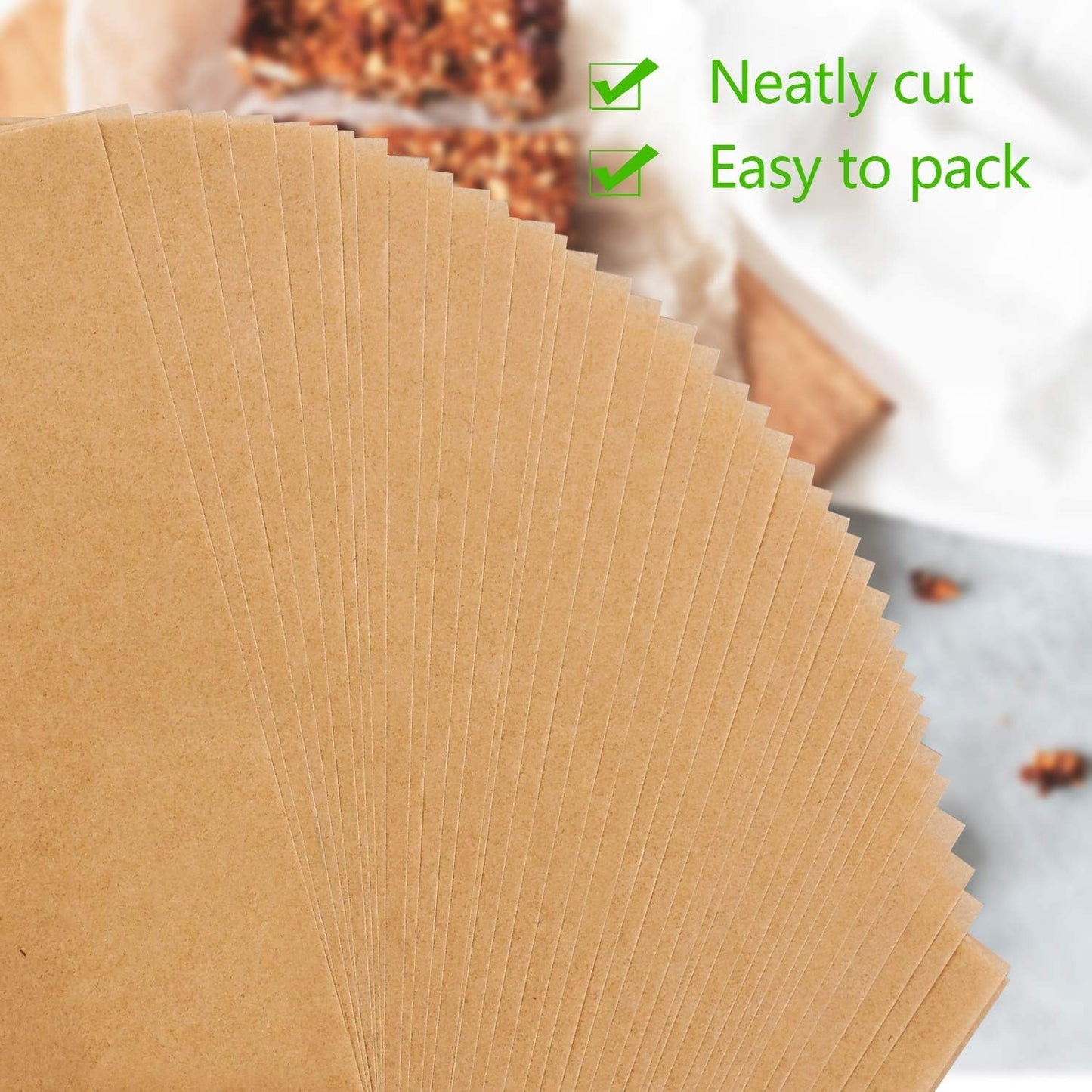 QYH Parchment Paper Sheets - 300 Unbleached Precut Baking Sheets, 8x12 Inches for Cookies & Air Frying