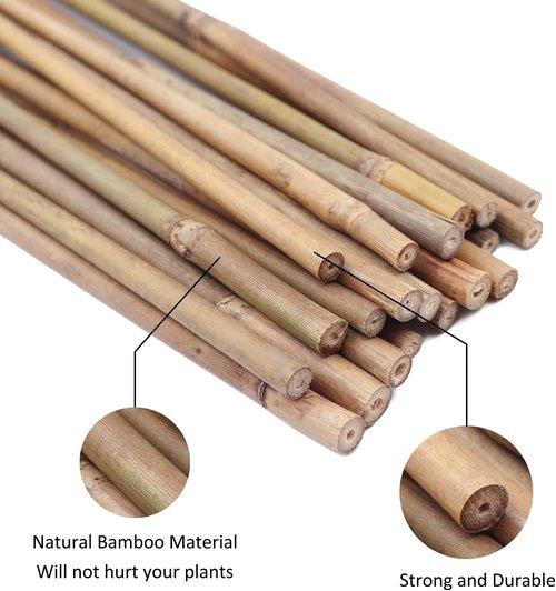GAGINANG Bamboo Plant Stakes - 18-Inch Natural Garden Support for Tomatoes, Beans & Potted Plants | 20 Pack