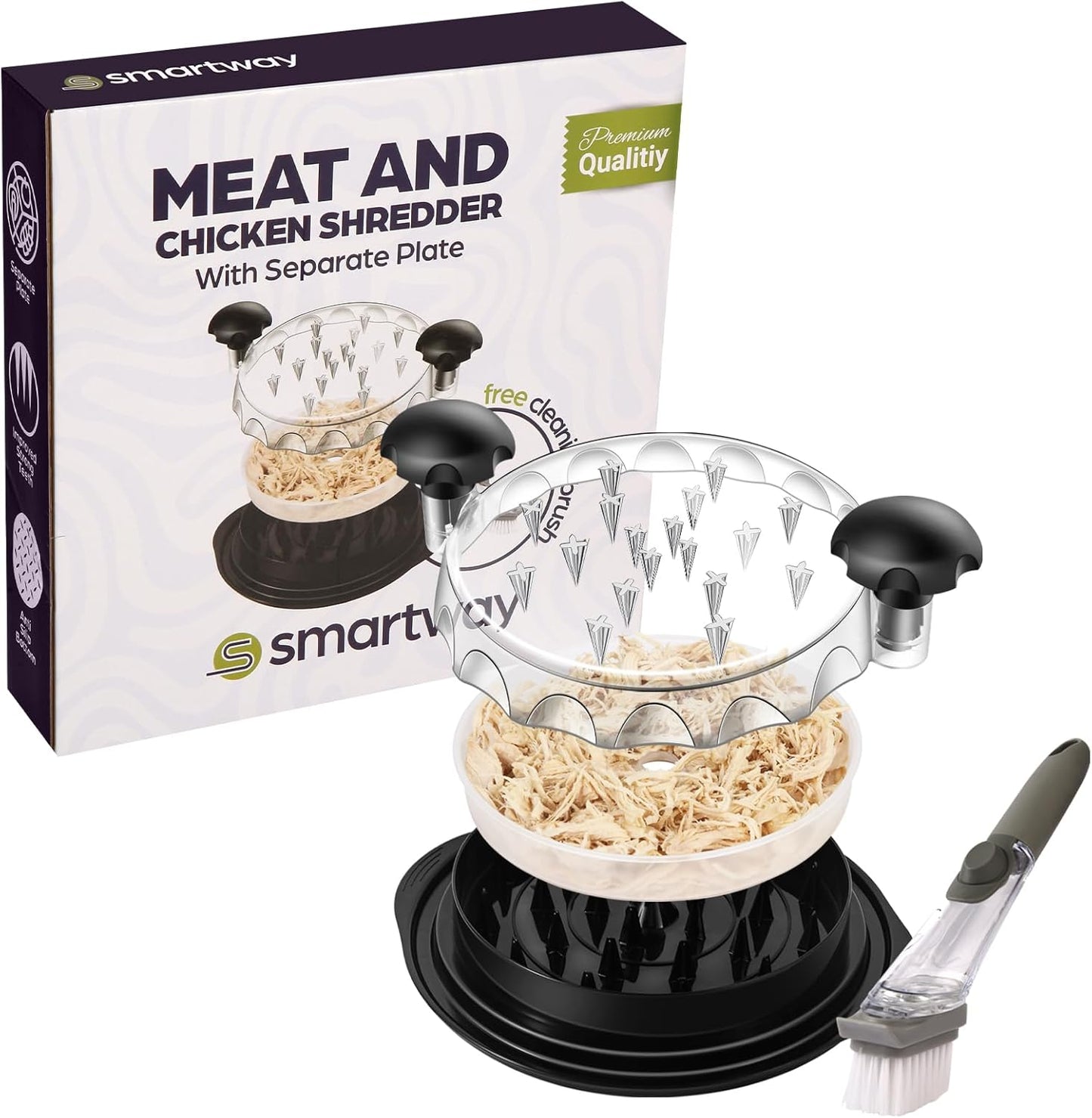 Skiennix Chicken Shredder - Automatic Meat Shredder Tool with Anti-Slip Design | Large 9.8” Dishwasher Safe
