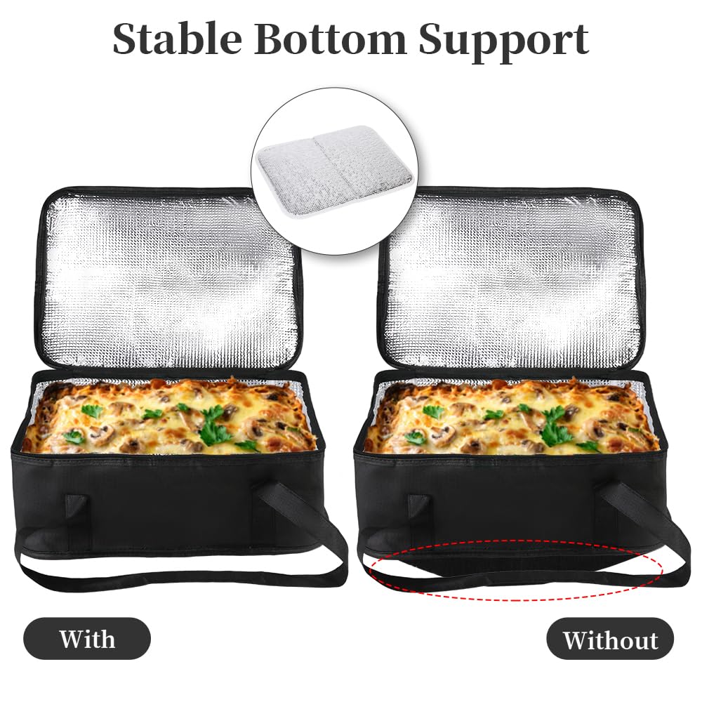 Bodaon Insulated Casserole Carrier Bag - Fits 9x13 & 11x15 Inch Dishes | Thermal Travel Tote for Hot & Cold Food