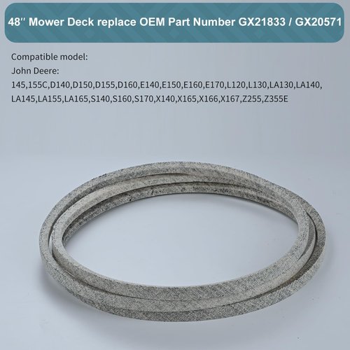 John Deere GX21833 Mower Deck Belt - Durable Kevlar Cord for 48" Deck Models D140, D150, D160 & More