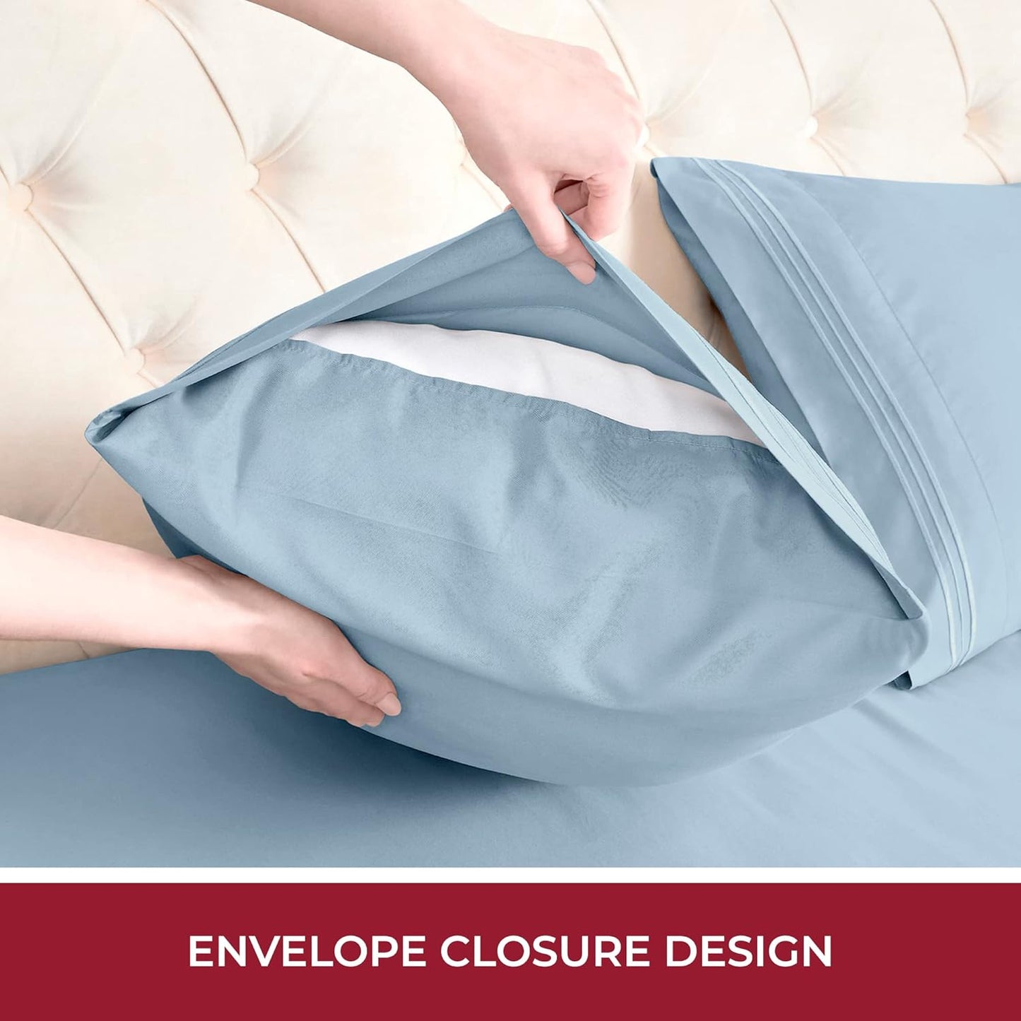 Mellanni RV Short Queen Sheets - Luxury Hotel Bedding Set | Extra Soft & Cooling - Deep Pocket, Blue Hydrangea