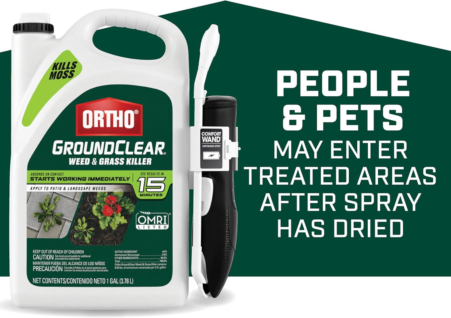 Ortho GroundClear Weed & Grass Killer - Kills Dandelions, Crabgrass & More | Ready-to-Use, 1 Gallon