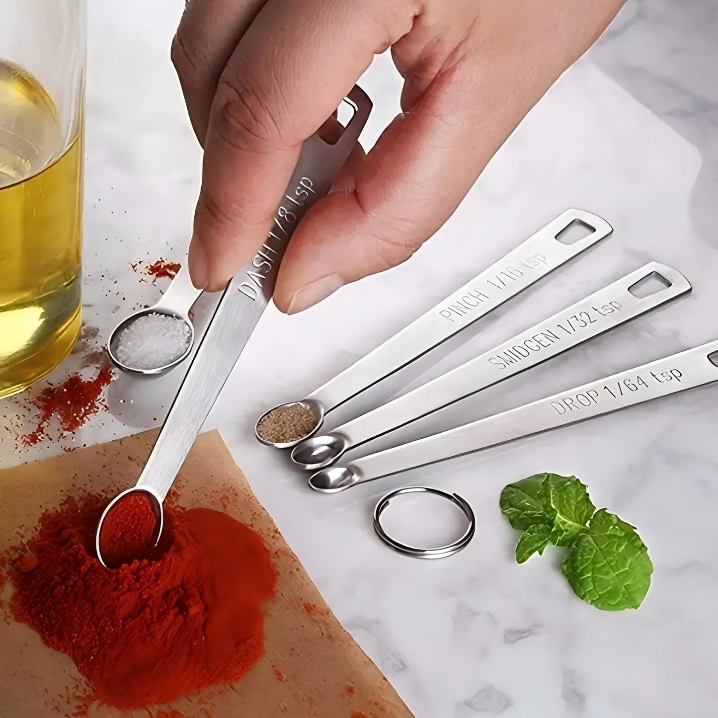 YUNNKEEY 14PCS Measuring Spoons Set, 1 tbsp, 1/2 tbsp, and 1-1/16tsp Stainless Steel Measuring Spoons for Cooking Baking Spice Jars and Liquid Ingredients