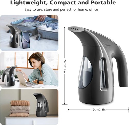 HiLIFE Portable Handheld Clothes Steamer - 700W Powerful Steam, 240ml Capacity, Black