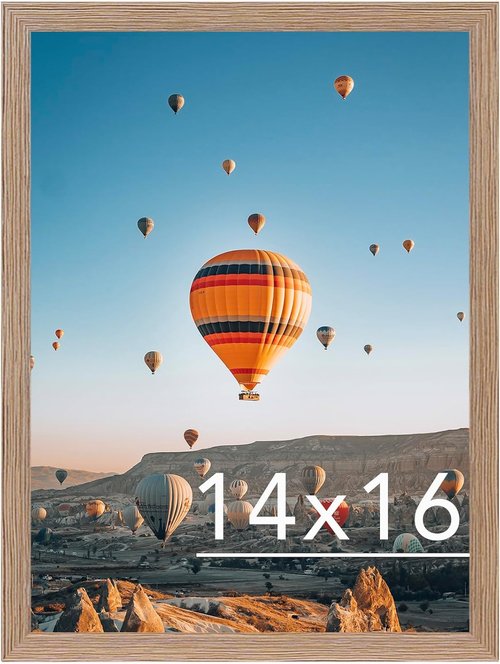 JCJMY 14x16 Rustic Brown Picture Frame | Versatile Wall Hanging for Horizontal & Vertical Photos