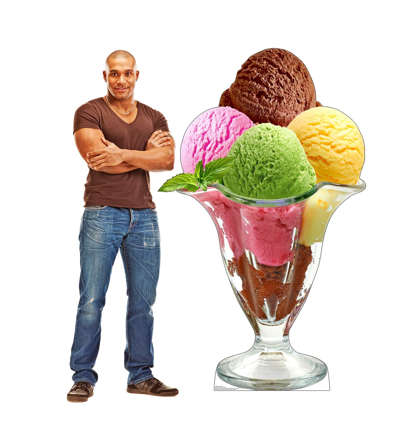 Cardboard People Ice Cream Sundae Life Size Cardboard Cutout Standup
