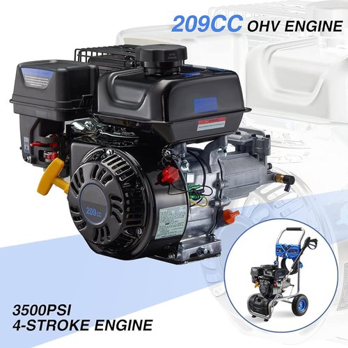 3500PSI Gas Pressure Washer - 2.3GPM High Pressure Cleaning with 209CC Engine & 25ft Hose | 4 Adjustable Nozzles