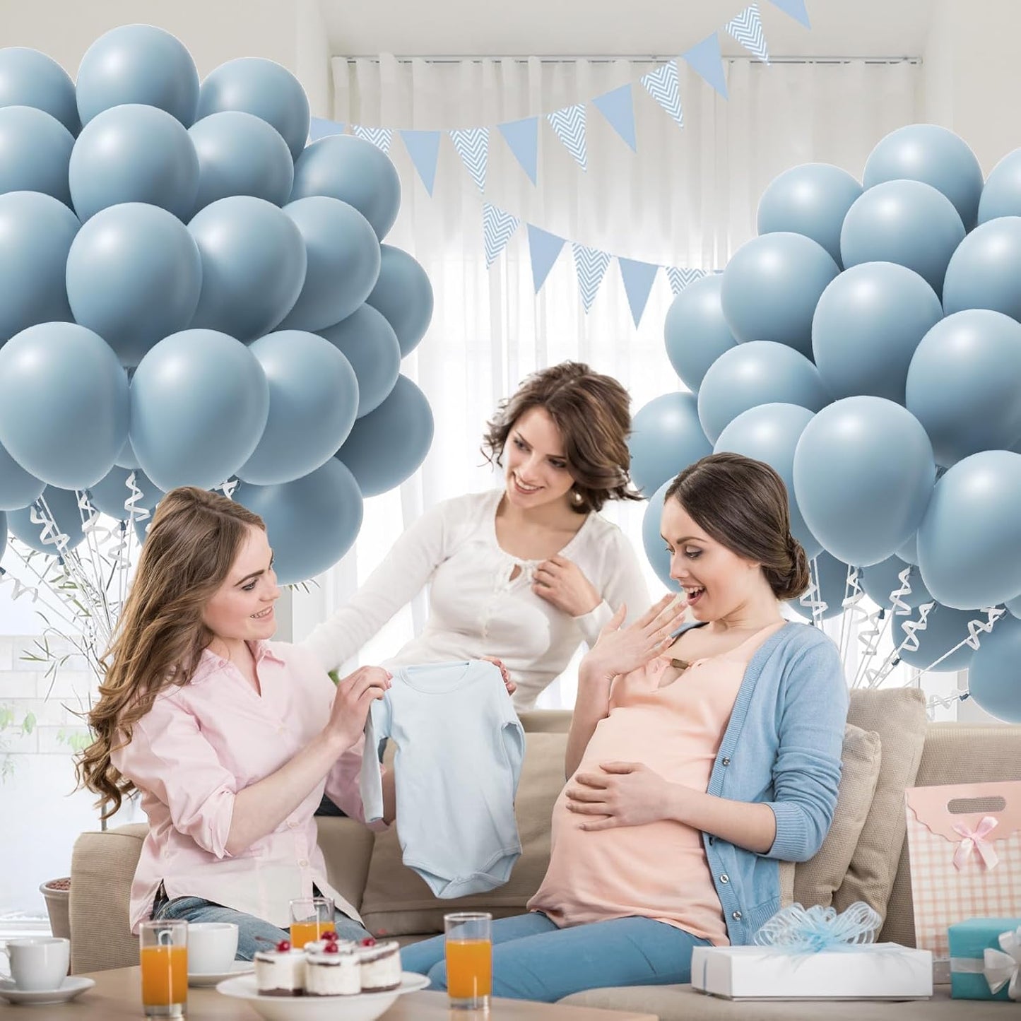 Regine Switzerland Dusty Blue Balloons - 12 Inch Slate Blue | 50 Pack for Bridal Shower & Baby Reveal