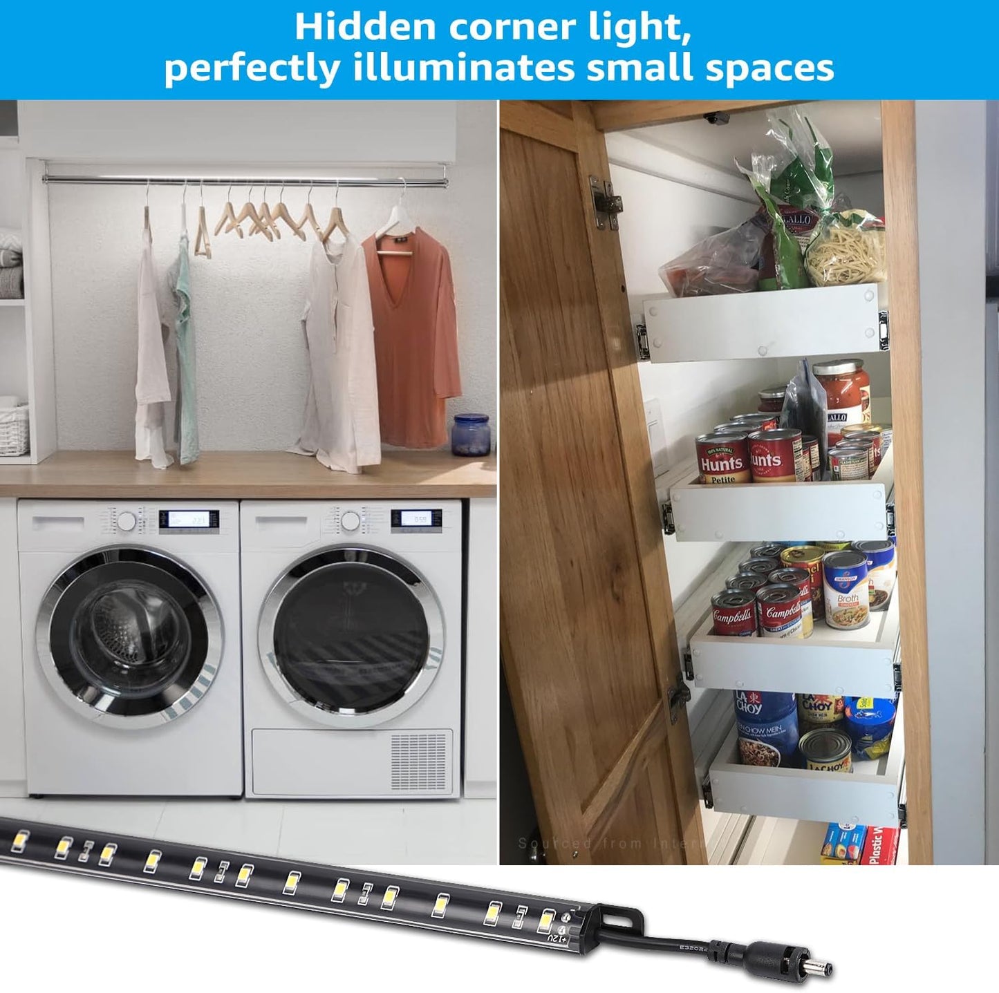 TORCHSTAR LED Lighting Kit - 6 Linkable 12-Inch Light Bars with Motion Sensor & UL Power Adapter | 900LM, 5000K Daylight