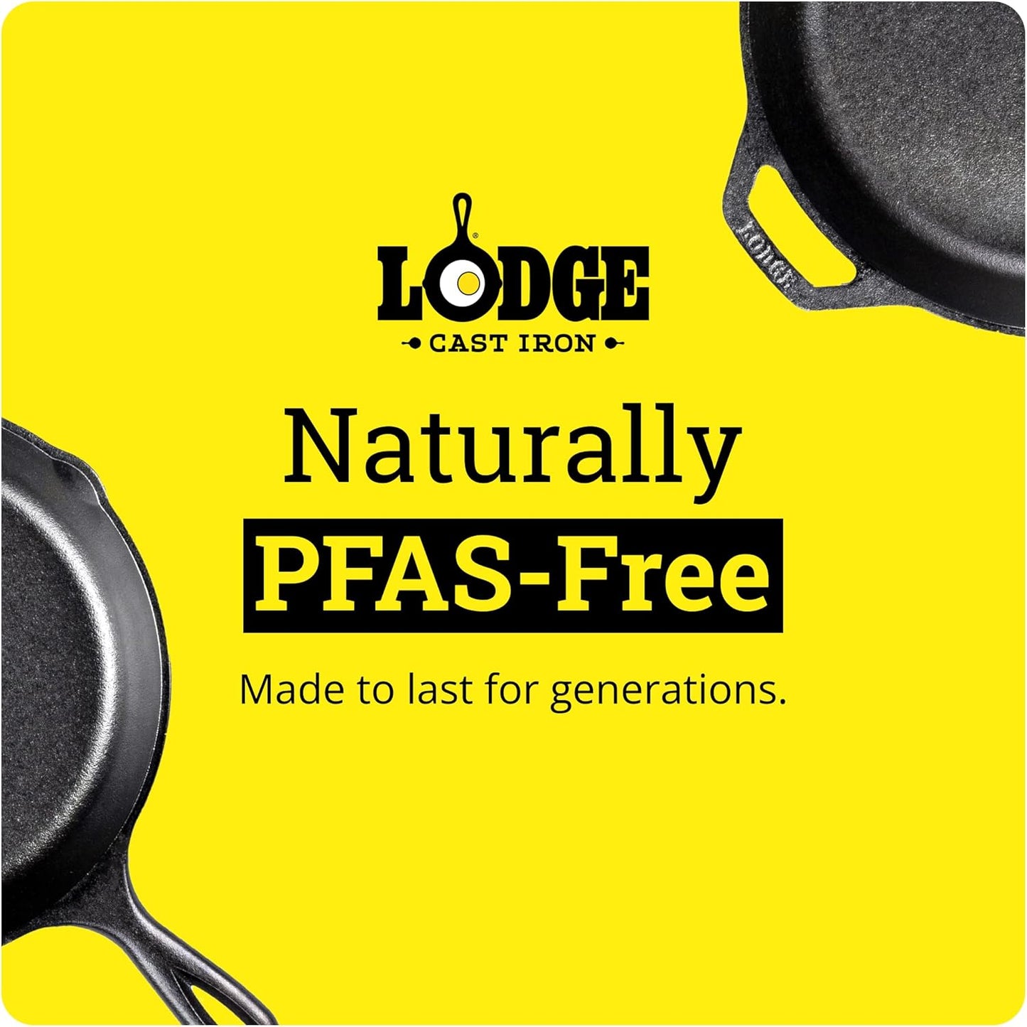 Lodge Cast Iron Casserole Pan - Durable Cookware for Even Heat Distribution | 3.6 Quart Size